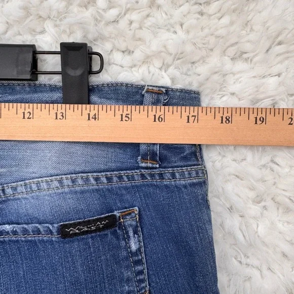 William Rast Jeans Blue Denim Bootcut Leg Distressed Faded Button Fly Size 33 - Picture 6 of 8
